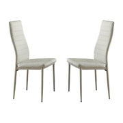 BiCast Vinyl Side Chairs With Curvy Backs, Set of 2, White