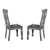 Wood Side Chair With Urn Backs, Set of 2, Gray