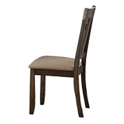 Wood Side Chair With Slightly Flared Back Legs, Brown, Set of 2