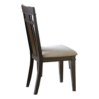 Wood Veneer Side Chair With Flared Back Legs, Dark Brown, Set of 2