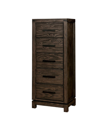 Rustic Style Solid Wood Swivel Chest With Drawers, WireBrushed Dark Gray Finish