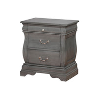 Transitional Wood Night Stand With 3 Drawers, Gray
