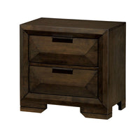Contemporary Wood Night Stand With FeltLined Top Drawers, Espresso Brown