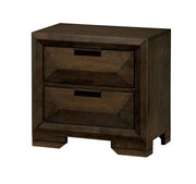 Contemporary Wood Night Stand With FeltLined Top Drawers, Espresso Brown