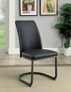 Leatherette Upholstered Side Chair with UShape Cantilever Base, Pack Of 2,Black