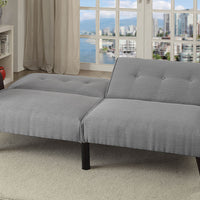 Mid Century Modern Design Fabric Tufted Futon Arm Sofa, Gray