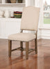 Fabric Upholstered Wooden Side Chair,Pack Of Two,Beige