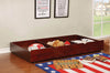 Transitional Style Wooden Trundle With Large Storage Drawer, Warm Cherry Brown