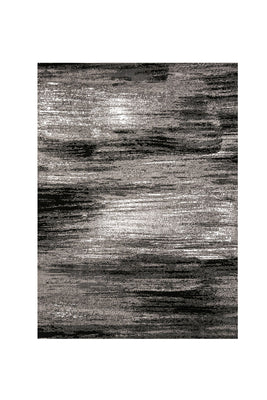 Shaded Patterned Area Rug In Polyester With Jute Mesh, Small, Gray and Black