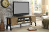72" Wooden And Metal Frame TV Stand With 3 Open Shelves, Brown