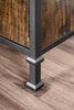 72" Wooden And Metal Frame TV Stand With 4 Open Shelves In Brown