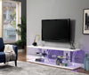 72" Wooden TV Stand With Spacious Glass Shelf, White And White