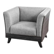 Fabric Upholstered Contemporary Style Chair With Angled Legs, Gray
