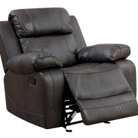 Leather Upholstered Glider  Recliner Chair, Brown