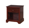 Wooden Night Stand With One Drawer And Open Shelf In Cherry Brown