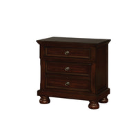 3 Drawer Wooden Night Stand In Cherry Brown