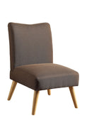 Fabric Upholstered Armless Accent Chair With Splayed Legs, Brown