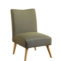 Fabric Upholstered Armless Accent Chair With Splayed Legs In Green