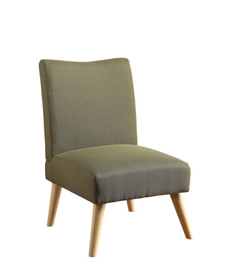 Fabric Upholstered Armless Accent Chair With Splayed Legs In Green