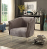 Welted Trim Fabric Upholstered Accent Chair With Acrylic Legs, Gray