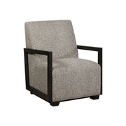 Transitional Style Accent Chair With Padded Upholstery, Gray And Black