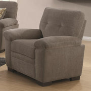 Transitional Micro Velvet Fabric & Wood Chair With Padded Armrests, Light Gray