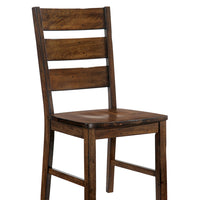 Wooden Side Chair With Block Legs, Brown, Pack Of Two