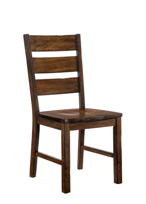 Wooden Side Chair With Block Legs, Brown, Pack Of Two