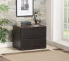 Two Drawers Wooden Nightstand with Faux Marble Top, Espresso Brown