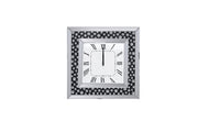 Beveled Mirror Frame Textured Analog Wall Clock, Black & White
