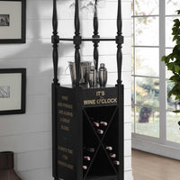 Wooden Wine Cabinet with Spacious Wine Bottle Holder, Black