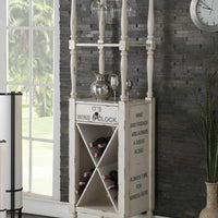 Wooden Wine Cabinet with Spacious Wine Bottle Holder, White
