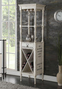 Wooden Wine Cabinet with Spacious Wine Bottle Holder, White