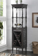 Wooden Wine Cabinet with Spacious Wine Bottle Holder, Gray