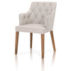 upholstered Dining Chair With Impressive Stitching And Button Tufting Details