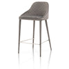 Velvet Upholstery Counter Stool With Hairpin Design Legs, Gray, Set Of Two