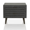 Two Drawer Wooden Nightstand With Splayed Legs, Gray and Brown