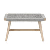 Rope Weave Wooden Outdoor Accent Stool, Gray