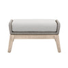 Wooden Outdoor Footstool With Removable Cushion, Gray