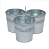 Galvanized Metal Cutlery Holder with Three Buckets and Ring Holder, Gray