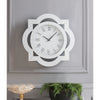 Wood & Mirror Round Analog Wall Clock, White