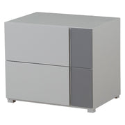 Rectangular Wooden Nightstand or End Table With Two Drawers, Gray