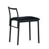 Polyurethane Upholstered Armless Chair With Metal Tube Back Support, Black