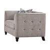 Fabric Upholstery Chair With Button Tufted Backrest And Sides, Light Gray