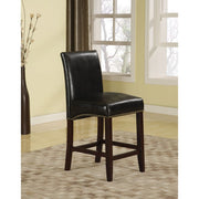 Bicast Leather Upholstered Wooden Bar Chair, Set Of Two, Black And Brown