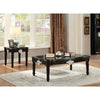Traditional Rectangular Wooden Coffee Table with Scalloped Top, Black