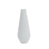 Rope Textured Ceramic Vase with Tapered Bottom, Small, White