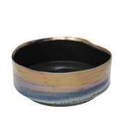 Ceramic Planter Pot with Irregular Rim, Small, Blue and Gold