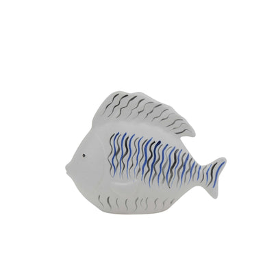 Decorative Dual Tone Ceramic Fish Figurine , Blue and White in stock 9-4