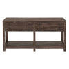 Wooden Two Drawer Console Table with Bottom Shelf, Brown